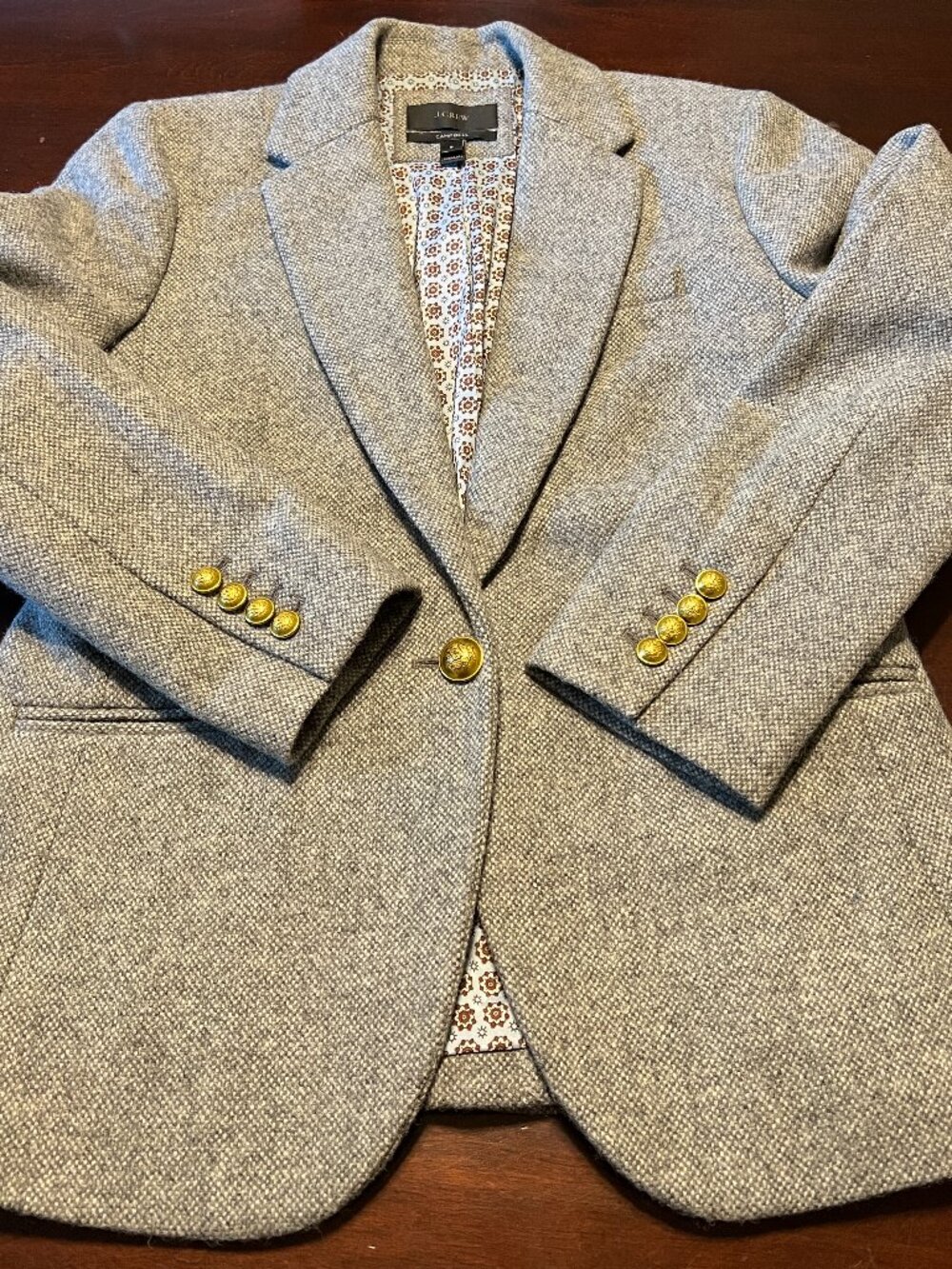 J CREW CAMPBELL BLAZER IN DONEGAL GRAY - Picture 3 of 12